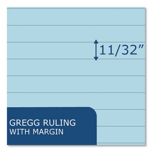 Roaring Spring Enviroshades Steno Pad Gregg Rule White Cover 80 Blue 6x9 Sheets 24 Pads/Case