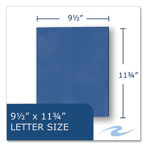 Roaring Spring Pocket Folder 0.5" Capacity 11x8.5 Dark Blue 25/box 10 Boxes/Case