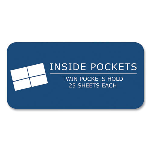 Roaring Spring Pocket Folder 0.5" Capacity 11x8.5 Dark Blue 25/box 10 Boxes/Case