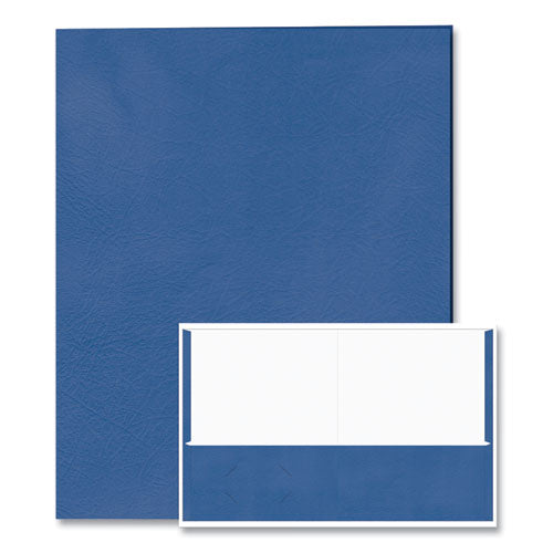Roaring Spring Pocket Folder 0.5" Capacity 11x8.5 Dark Blue 25/box 10 Boxes/Case