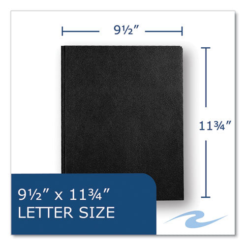 Roaring Spring Pocket Folder With 3 Fasteners 0.5" Capacity 11x8.5 Black 25/box 10 Boxes/Case
