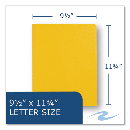 Roaring Spring Pocket Folder With 3 Fasteners 0.5" Capacity 11x8.5 Yellow 25/box 10 Boxes/Case