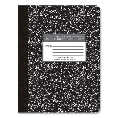 Roaring Spring Hardcover Marble Composition Book Med/college Rule Black Marble Cover (100) 9.75x7.5 Sheet 24/ct Ships In 4-6 Bus Days
