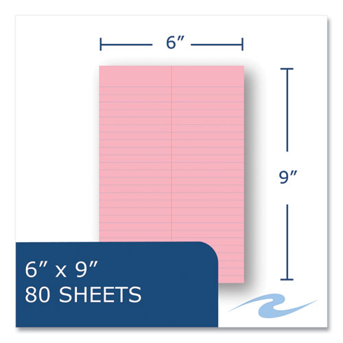 Roaring Spring Enviroshades Steno Pad Gregg Rule White Cover 80 Pink 6x9 Sheets 24 Pads/Case