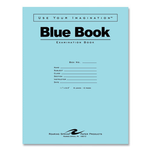 Roaring Spring Examination Blue Book Wide/legal Rule Blue Cover (6) 11x8.5 Sheets 500/Case