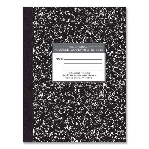 Roaring Spring Hardcover Composition Book Med/college Rule Black Marble Cover (80) 10.25x7.88 Sheet 24/ct Ships In 4-6 Bus Days