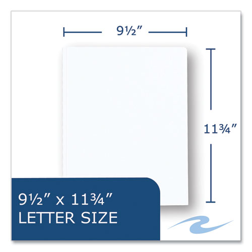 Roaring Spring Pocket Folder With 3 Fasteners 0.5" Capacity 11x8.5 White 25/box 10 Boxes/Case
