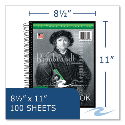 Roaring Spring Sketch Book 60-lb Drawing Paper Stock Rembrandt Photography Cover (100) 11x8.5 Sheets12/ct