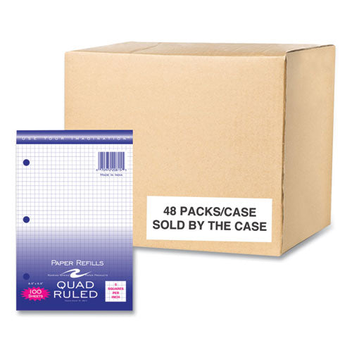 Roaring Spring Graph Filler Paper 3-hole Quadrille: 5 Sq In (100) 8.5x5.5 Sheets 48/Case