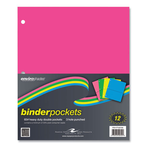 Roaring Spring Binder Pocket 9 Wx11 H Assorted Colors 144/Case