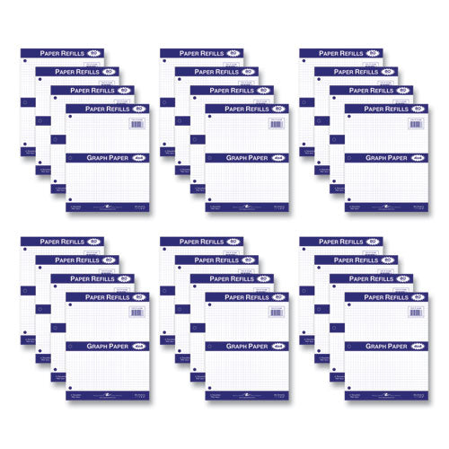 Roaring Spring Graph Filler Paper 3-hole 8.5x11 Quadrille: 4 Sq/in 80 Sheets/pack 24 Packs/Case