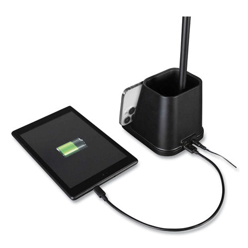 OttLite Wellness Series Merge Led Desk Lamp With Wireless Charging 18.25" High Black