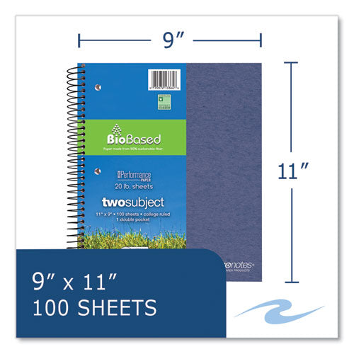 Roaring Spring Earthtones Biobased  2 Subject Notebook Med/college Rule Random Asst Covers (100) 11x9 Sheets 24/ctships In 4-6 Bus Days
