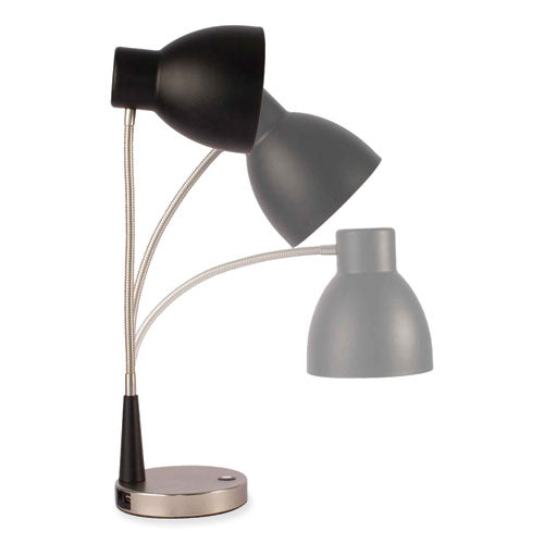 OttLite Wellness Series Adjust Led Desk Lamp 3" To 22" High Silver/matte Black