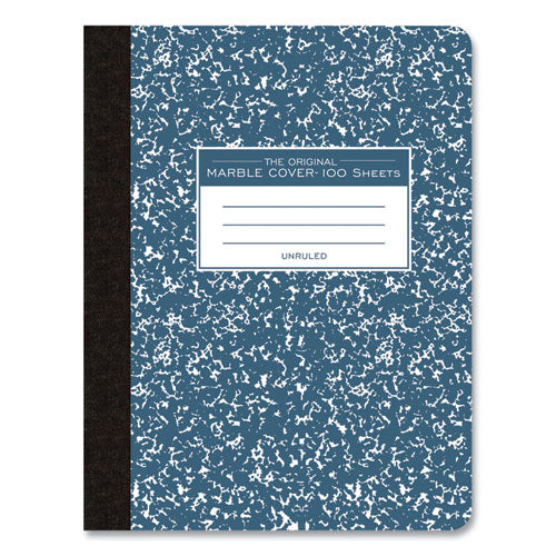 Roaring Spring Hardcover Marble Composition Book Unruled Blue Marble Cover (100) 9.75x7.5 Sheets 24/Case