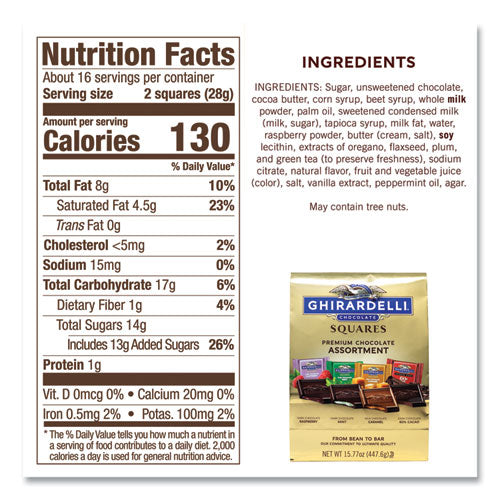 National Brand Lindt Lindor Godiva Ghiradelli Premium Chocolate Variety 44.37 Oz Bag 3/Case