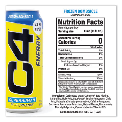 C4 Energy Drink Variety Pack Assorted Flavors 16 Oz Can 18/Case