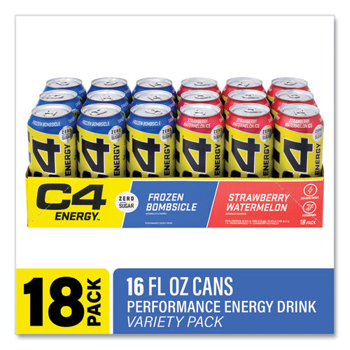 C4 Energy Drink Variety Pack Assorted Flavors 16 Oz Can 18/Case