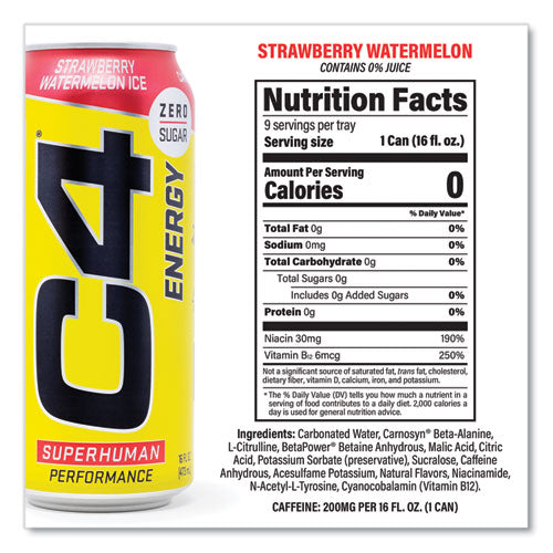 C4 Energy Drink Variety Pack Assorted Flavors 16 Oz Can 18/Case