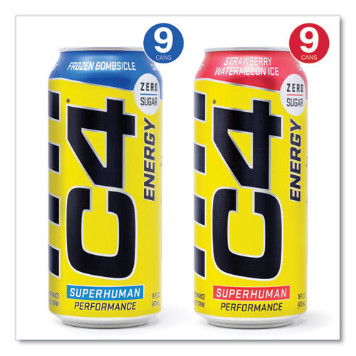 C4 Energy Drink Variety Pack Assorted Flavors 16 Oz Can 18/Case