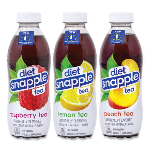 Diet Snapple Ice Tea Variety Pack Assorted Flavors 20 Oz Bottle 24/Case
