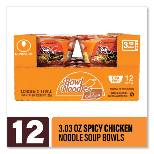 NONGSHIM Spicy Chicken Bowl Noodle Soup Chicken 3.03 Oz Cup 12/Case