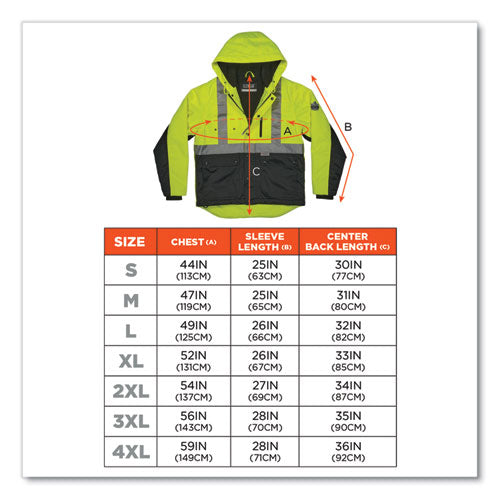 Ergodyne Glowear 8275 Class 2 Heavy-duty Hi-vis Workwear Sherpa Lined Jacket Medium Lime