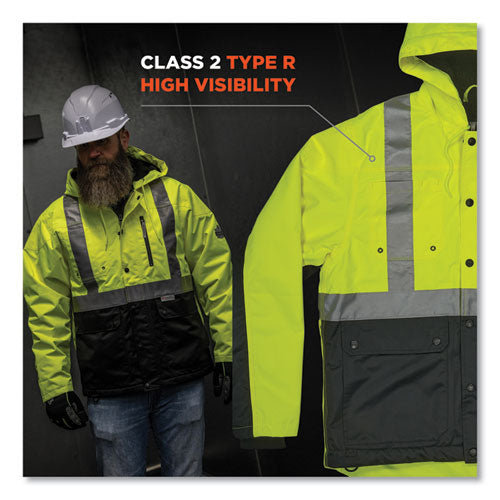 Ergodyne Glowear 8275 Class 2 Heavy-duty Hi-vis Workwear Sherpa Lined Jacket Medium Lime