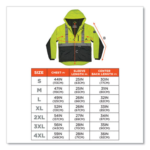 Ergodyne Glowear 8275 Class 2 Heavy-duty Hi-vis Workwear Sherpa Lined Jacket 2x-large Lime