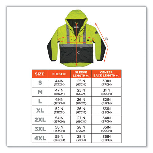 Ergodyne Glowear 8275 Class 2 Heavy-duty Hi-vis Workwear Sherpa Lined Jacket Large Lime