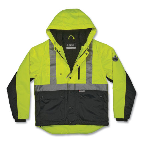 Ergodyne Glowear 8275 Class 2 Heavy-duty Hi-vis Workwear Sherpa Lined Jacket 3x-large Lime