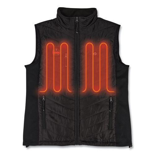 Ergodyne N-ferno 6495 Rechargeable Heated Vest With Batter Power Bank Fleece/polyester Medium Black