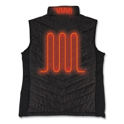 Ergodyne N-ferno 6495 Rechargeable Heated Vest With Batter Power Bank Fleece/polyester Medium Black