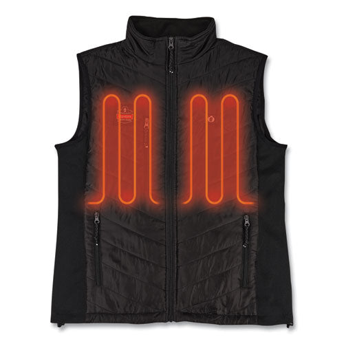 Ergodyne N-ferno 6495 Rechargeable Heated Vest With Battery Power Bank Fleece/polyester Large Black