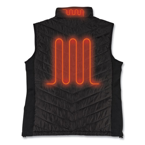 Ergodyne N-ferno 6495 Rechargeable Heated Vest With Battery Power Bank Fleece/polyester Large Black