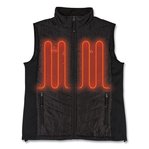 Ergodyne N-ferno 6495 Rechargeable Heated Vest With Battery Power Bank Fleece/polyester 3x-large Black