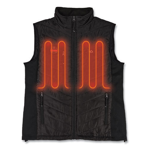 Ergodyne N-ferno 6495 Rechargeable Heated Vest With Battery Power Bank Fleece/polyester 4x-large Black