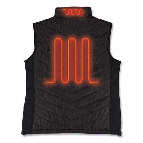 Ergodyne N-ferno 6495 Rechargeable Heated Vest With Battery Power Bank Fleece/polyester 2x-large Black