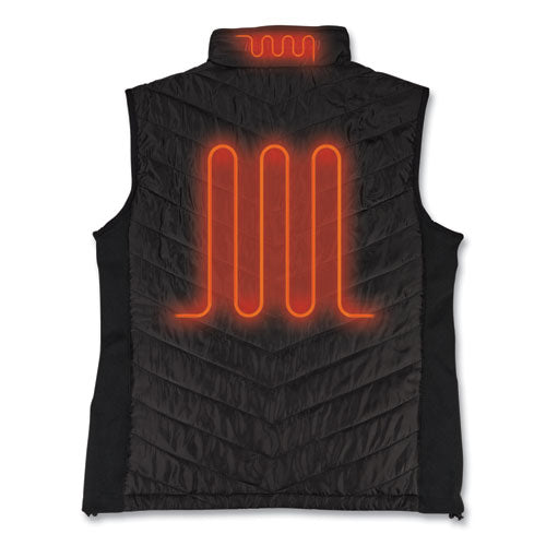 Ergodyne N-ferno 6495 Rechargeable Heated Vest With Battery Power Bank Fleece/polyester X-large Black