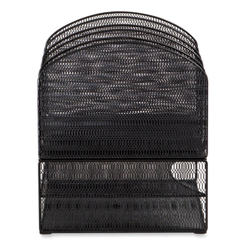 Safco Onyx Mesh Desk Organizer W/3 Horizontal And Upright Sections Letter Size 19.62x11.32x8.5 Black Ships In 1-3 Bus Days