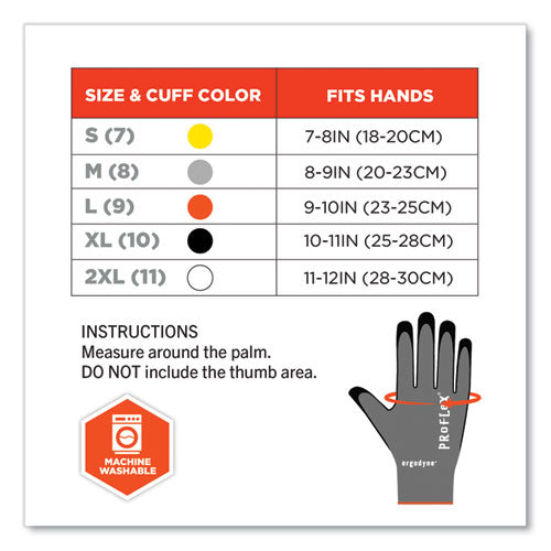 Ergodyne Proflex 7043 Ansi A4 Nitrile Coated Cr Gloves Gray Medium 12 Pairs