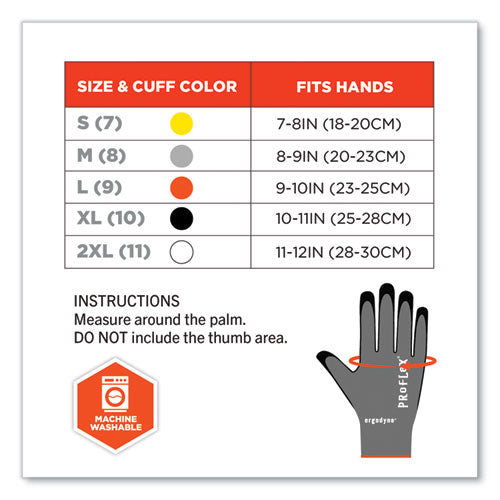 Ergodyne Proflex 7043 Ansi A4 Nitrile Coated Cr Gloves Gray Medium 1 Pair