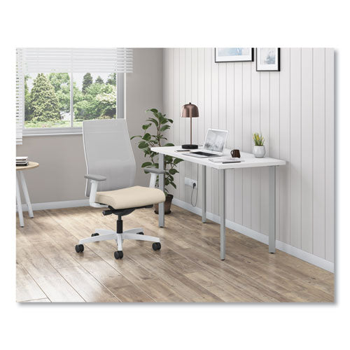 HON Ignition 2.0 4-way Stretch Mid-back Task Chair White Adjustable Lumbar Support Biscotti/fog/white Ships In 7-10 Bus Days