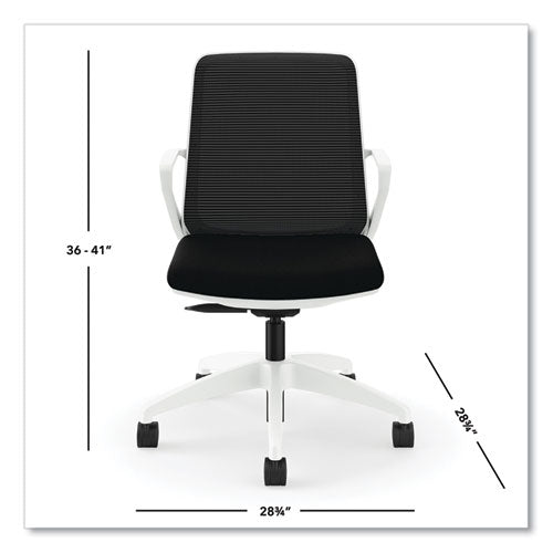HON Cliq Office Chair Supports Up To 300 Lb 17" To 22" Seat Height Black Seat/back White Base