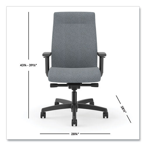 HON Ignition 2.0 Upholstered Mid-back Task Chair 17" To 21.25" Seat Height Basalt Fabric Seat/back