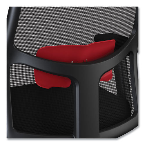 HON Ignition 2.0 4-way Stretch Mid-back Mesh Task Chair Red Adjustable Lumbar Support Black
