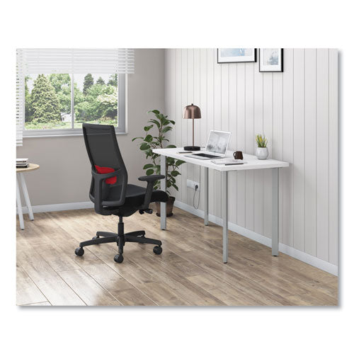HON Ignition 2.0 4-way Stretch Mid-back Mesh Task Chair Red Adjustable Lumbar Support Black