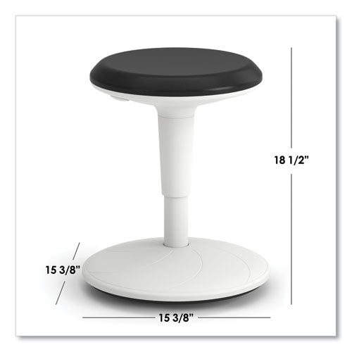 HON Revel Adjustable Ht Fidget Stool Backlessup To 250lb 13.75" To 18.5" Seat Htblack Seat/white Base Ships In 7-10 Bus Days