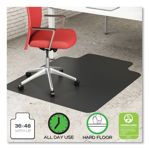 Deflecto Economat Hard Floor Chair Mat Lipped 36x48 Black