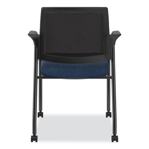 HON Ignition Series Guest Chair With Arms 25"x21.75"x33.5" Navy Seat Black Back Black Base